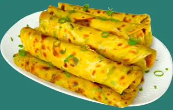 Köstliches Curry-Zwiebel-Chapati-Rezept, mit gewürzten Zwiebeln, die in weichem, selbstgemachtem Fladenbrot gewickelt sind.